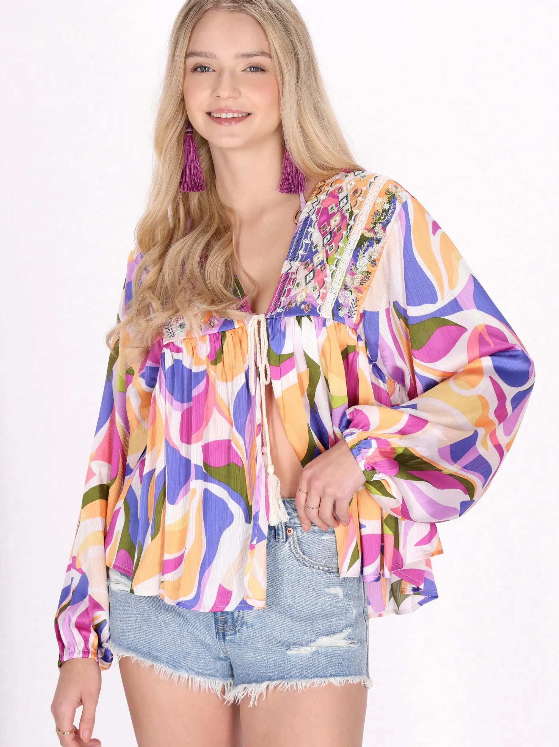 IZIA Damen Bluse in mehrfarbig