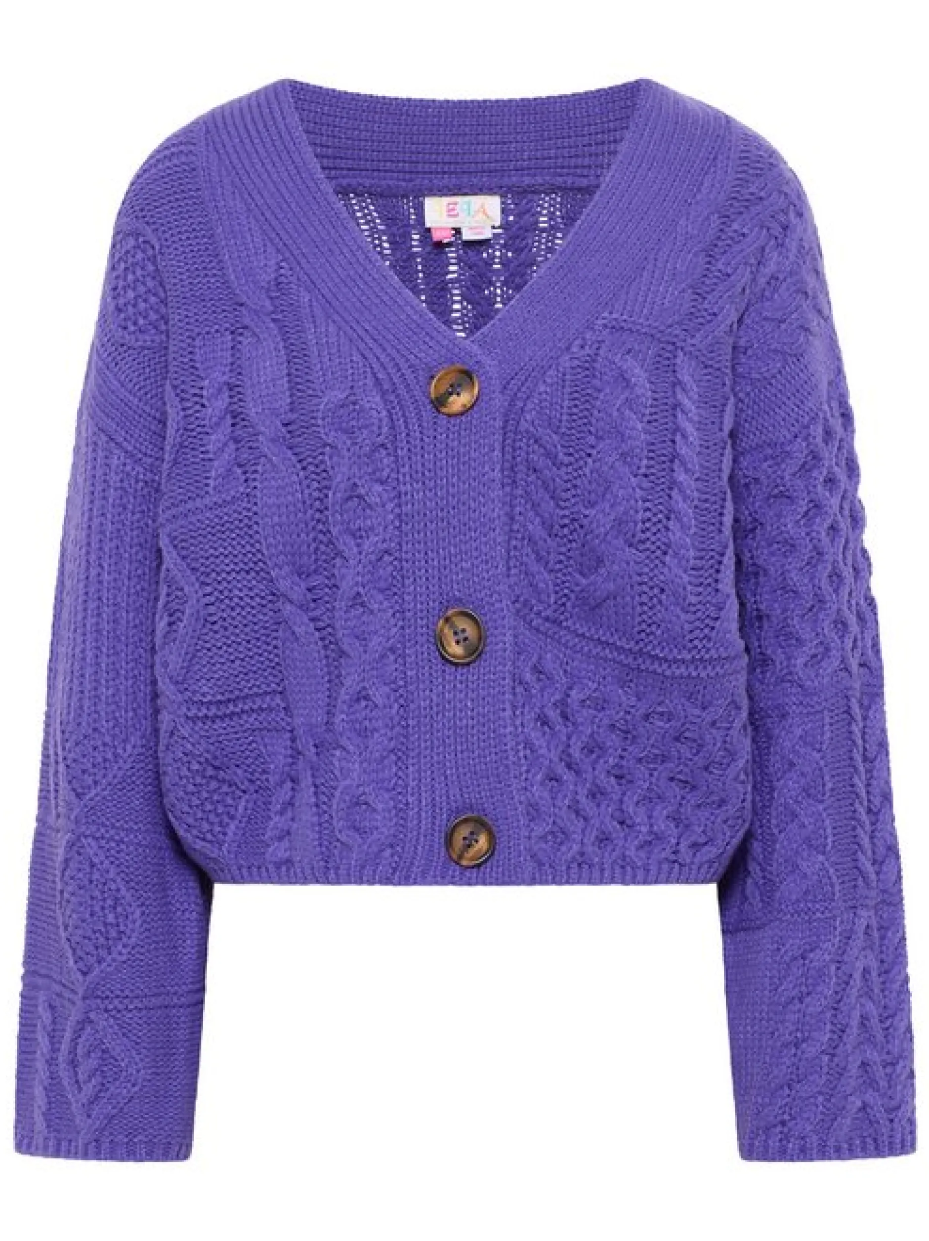 IZIA Damen Cropped Strickjacke in lila
