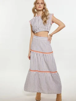 IZIA Damen Crop-Top in blau - Ausschnitt: Rundhals