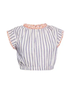 IZIA Damen Crop-Top in blau - Ausschnitt: Rundhals