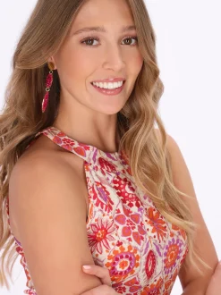 IZIA Damen Crop Top in pink orange