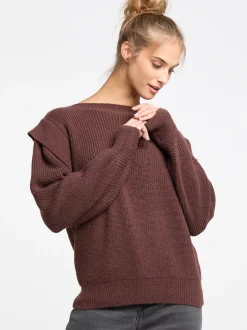 IZIA Damen Grobstrick-Pullover in camel