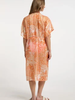 IZIA Damen Kimono in orange - Ausschnitt: ohne Kragen