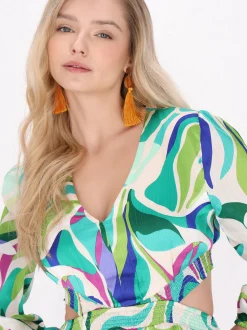 IZIA Damen Kleid in aqua - Länge: mittel
