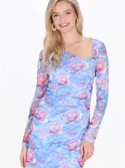 IZIA Damen Kleid in blau - Länge: mittel