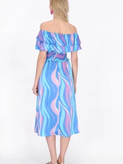 IZIA Damen Kleid in blau - Länge: mittel