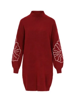 IZIA Damen Kleid in bordeaux - Länge: mittel