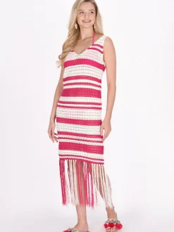 IZIA Damen Kleid in fuchsia - Länge: mittel