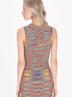 IZIA Damen Kleid in mehrfarbig - Ausschnitt: Rundhals