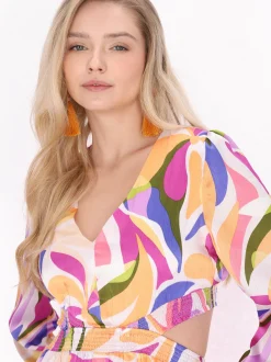 IZIA Damen Kleid in mehrfarbig - Länge: mittel