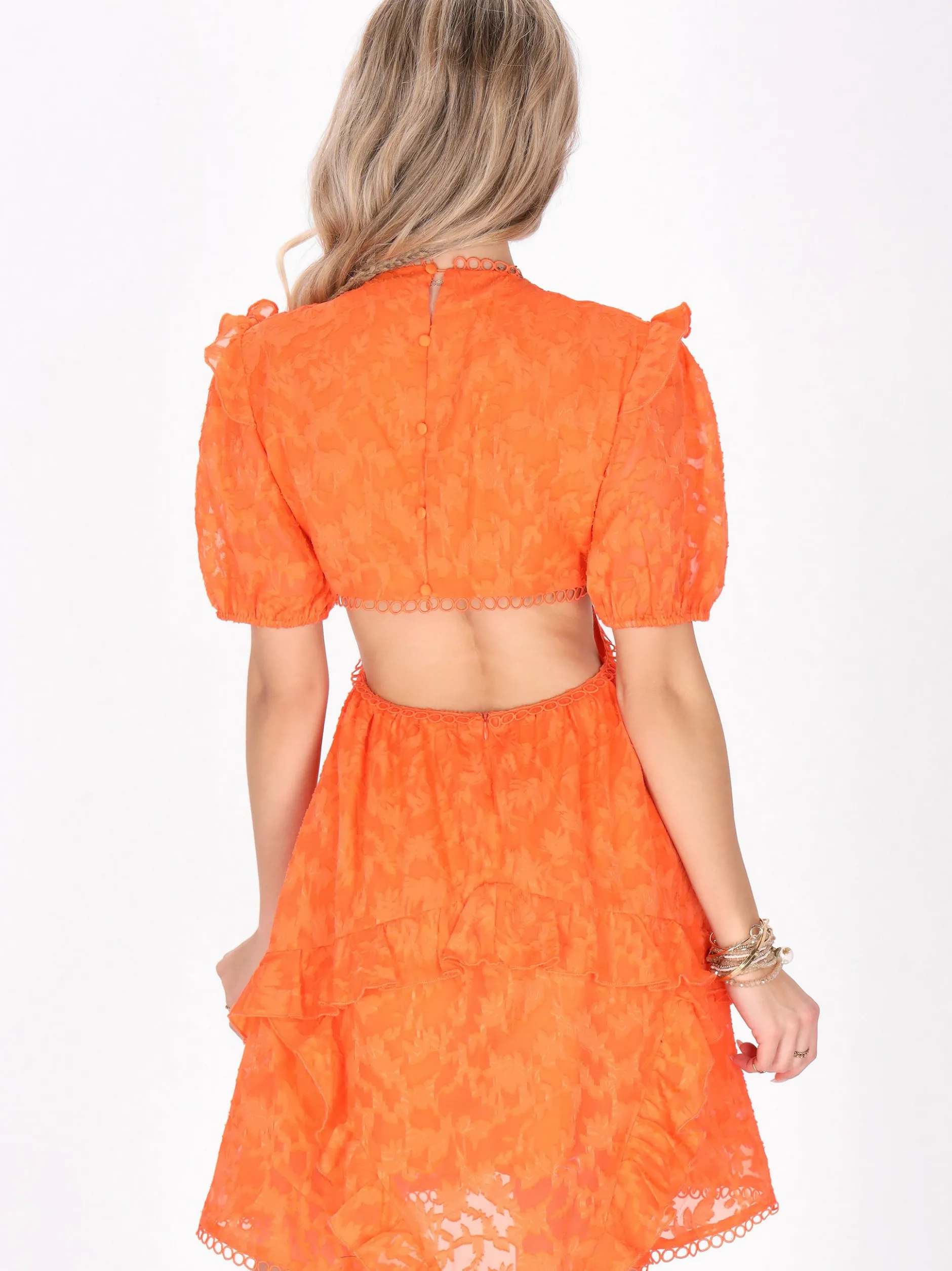 IZIA Damen Kleid in orange - Länge: mittel