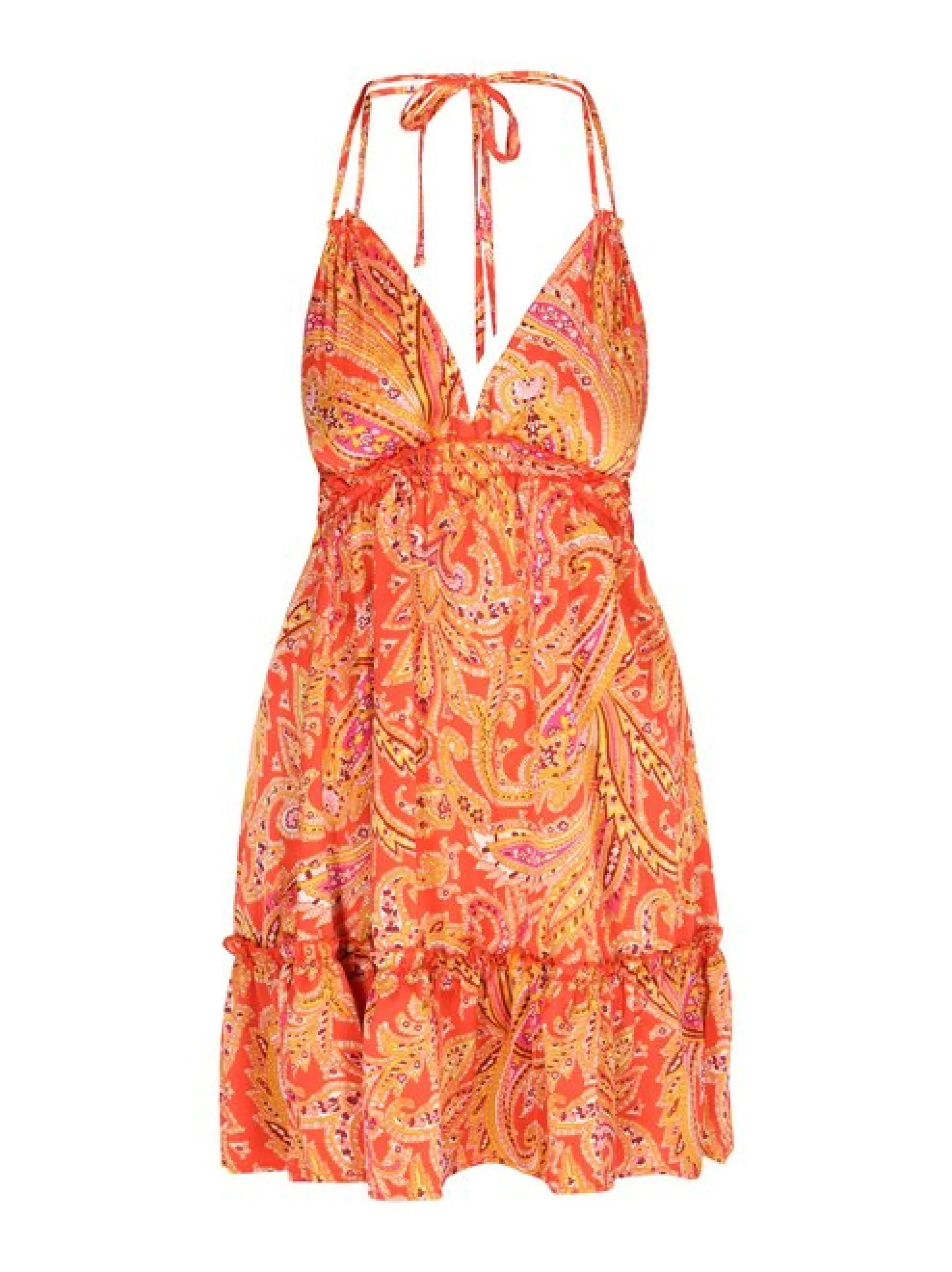 IZIA Damen Kleid in orange - Länge: mittel