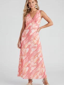 IZIA Damen Kleid in orange - Länge: mittel