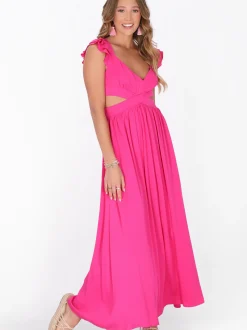 IZIA Damen Kleid in pink - Länge: mittel