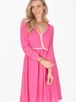 IZIA Damen Kleid in pink - Länge: mittel