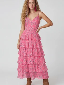 IZIA Damen Kleid in pink - Länge: mittel