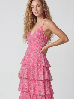 IZIA Damen Kleid in pink - Länge: mittel