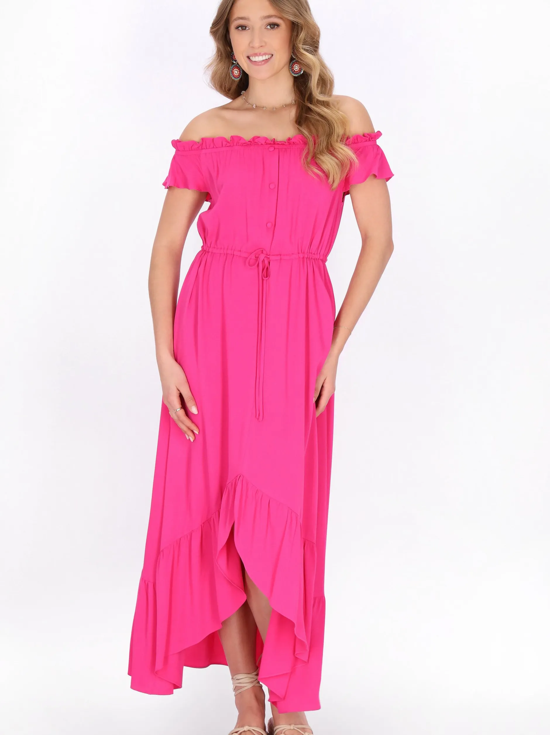 IZIA Damen Kleid in rosa - Länge: mittel