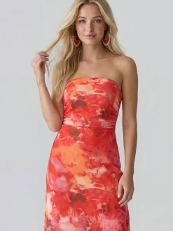 IZIA Damen Kleid in rot - Länge: mittel