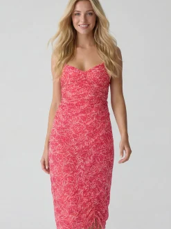IZIA Damen Kleid in rot - Länge: mittel