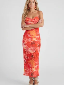 IZIA Damen Kleid in rot - Länge: mittel