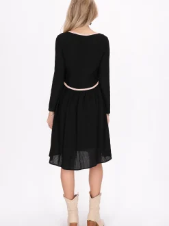 IZIA Damen Kleid in schwarz - Länge: mittel