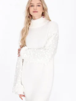 IZIA Damen Kleid in weiß