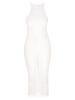 IZIA Damen Kleid in weiß - Länge: mittel