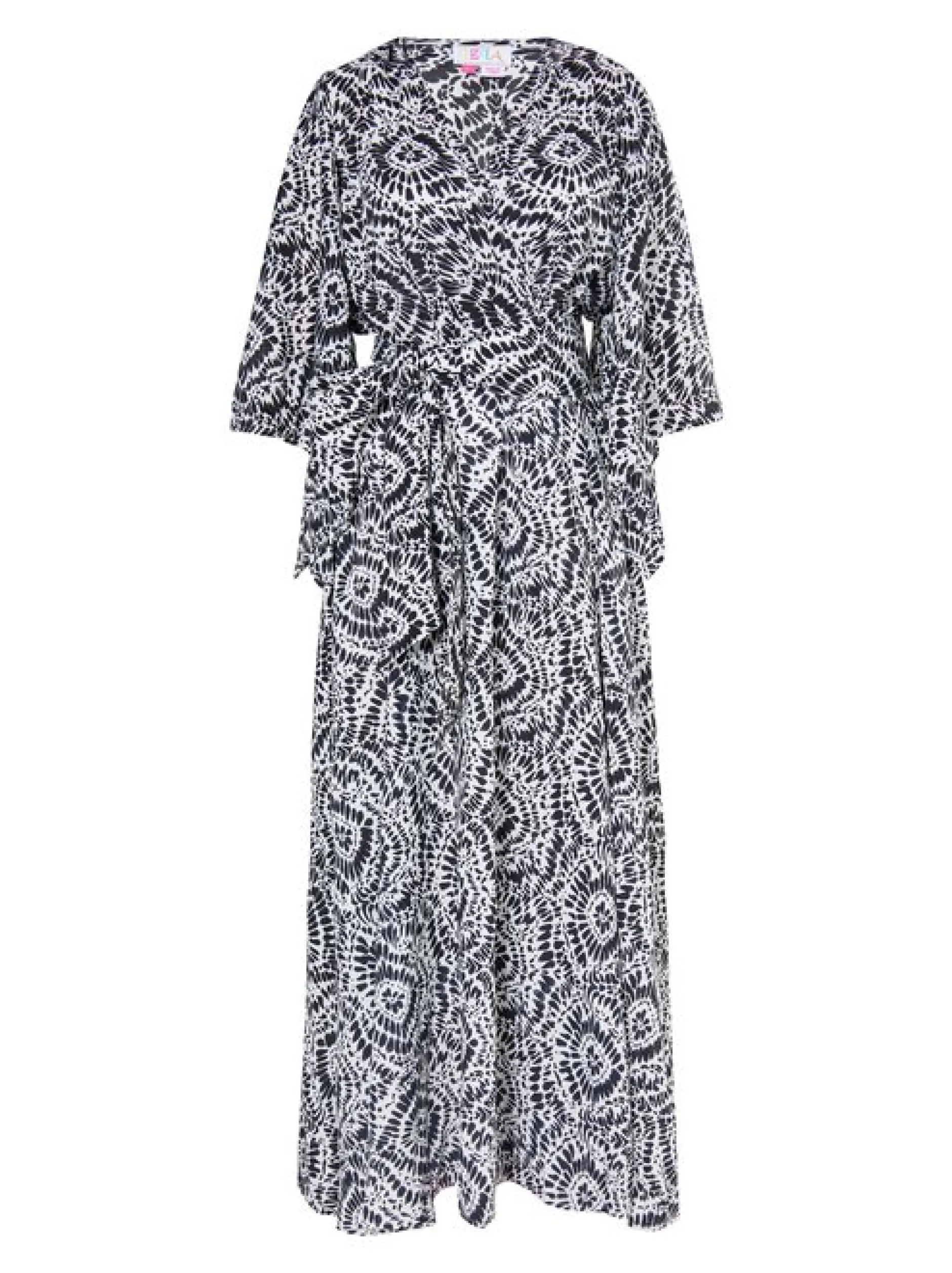 IZIA Damen Maxikleid mit Print in schwarz