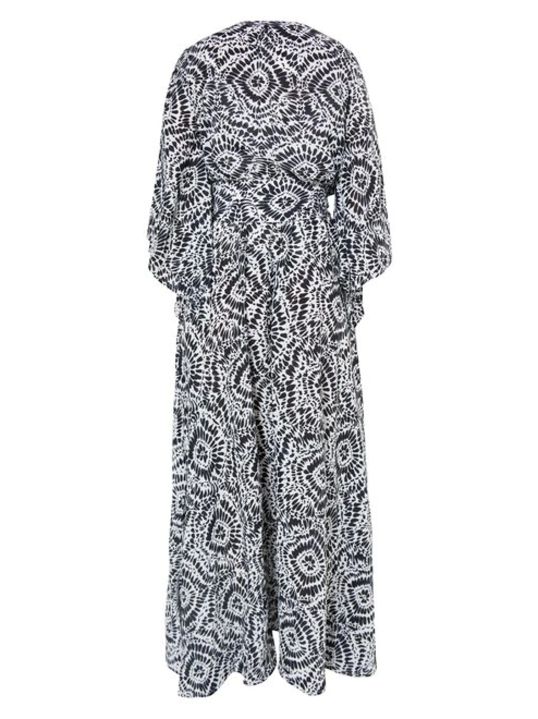 IZIA Damen Maxikleid mit Print in schwarz