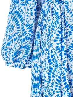 IZIA Damen Maxikleid mit Print in blau - Länge: mittel