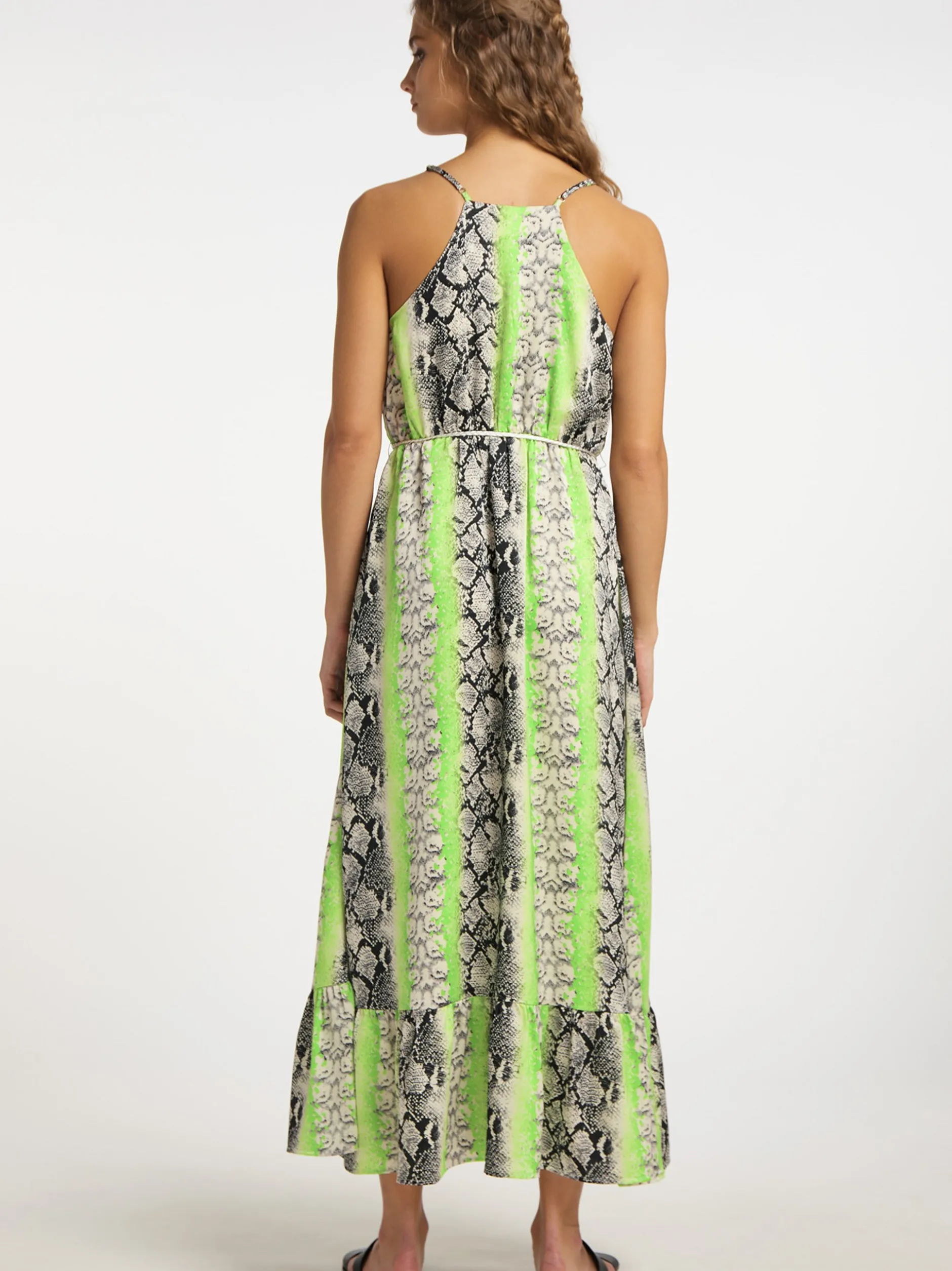 IZIA Damen Maxikleid mit Schlangen-Print in mehrfarbig