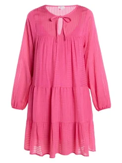 IZIA Damen Midikleid im Streifendesign in pink