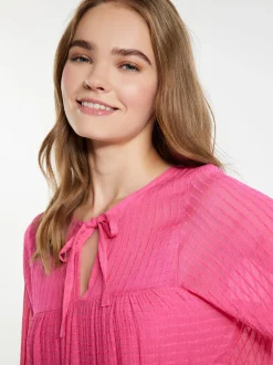 IZIA Damen Midikleid im Streifendesign in pink