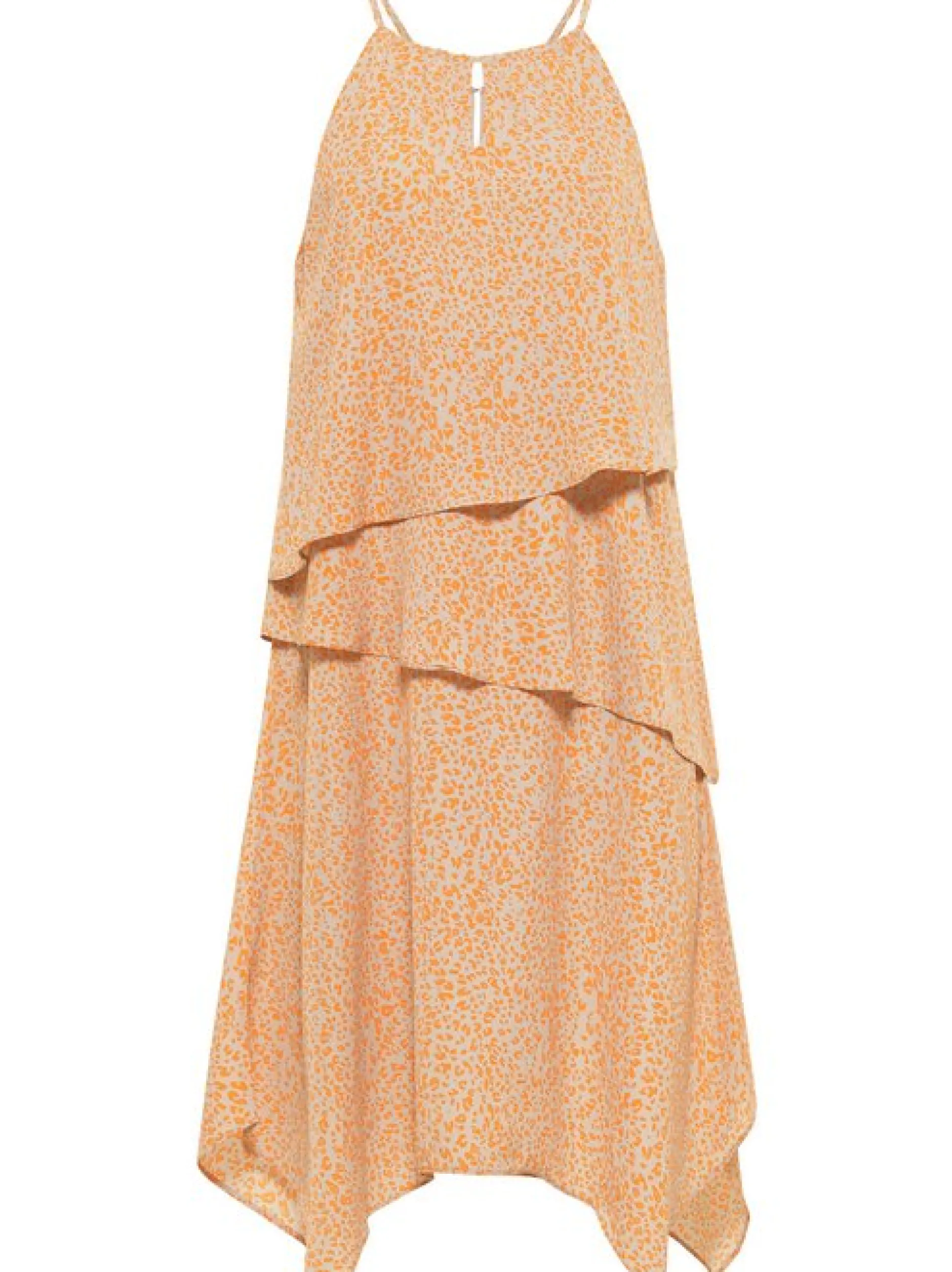 IZIA Damen Midikleid in orange - Länge: mittel