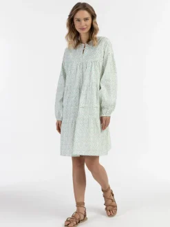 IZIA Damen Midikleid mit Allover-Print in türkis