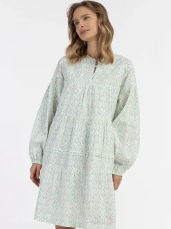 IZIA Damen Midikleid mit Allover-Print in türkis