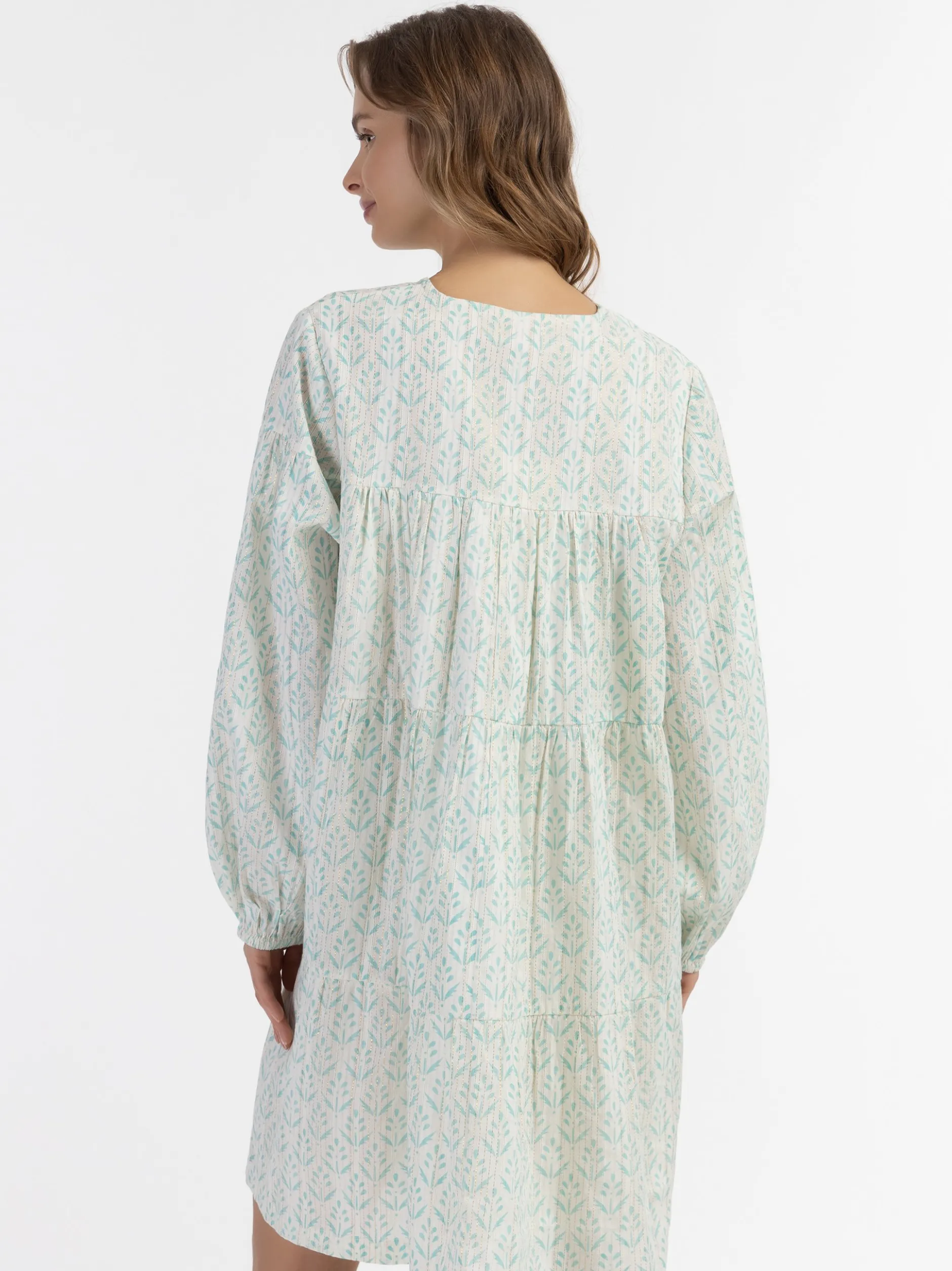 IZIA Damen Midikleid mit Allover-Print in türkis