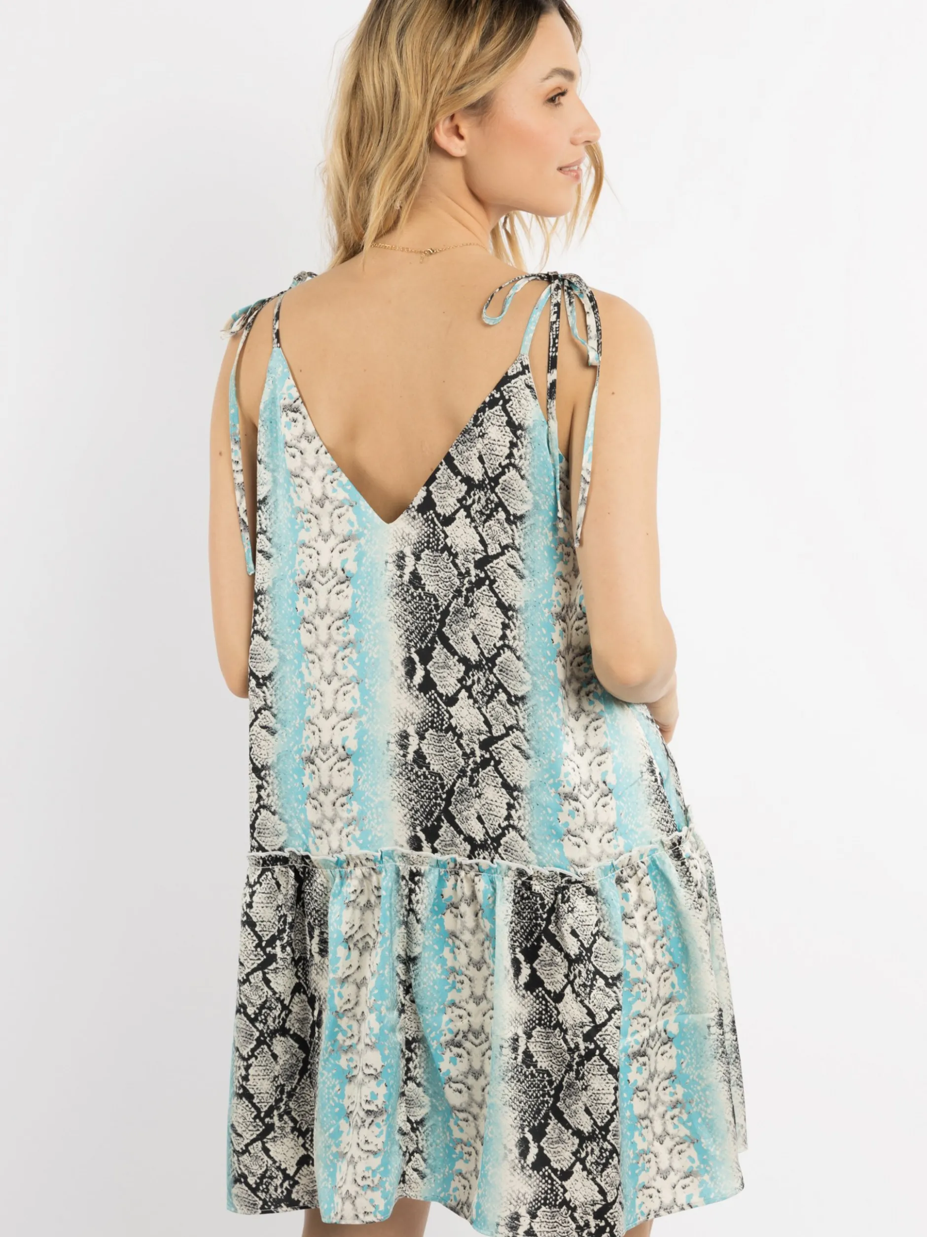 IZIA Damen Minikleid mit Schlangenprint in mehrfarbig