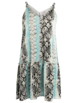 IZIA Damen Minikleid mit Schlangenprint in mehrfarbig