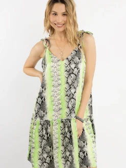 IZIA Damen Minikleid mit Schlangenprint in mehrfarbig