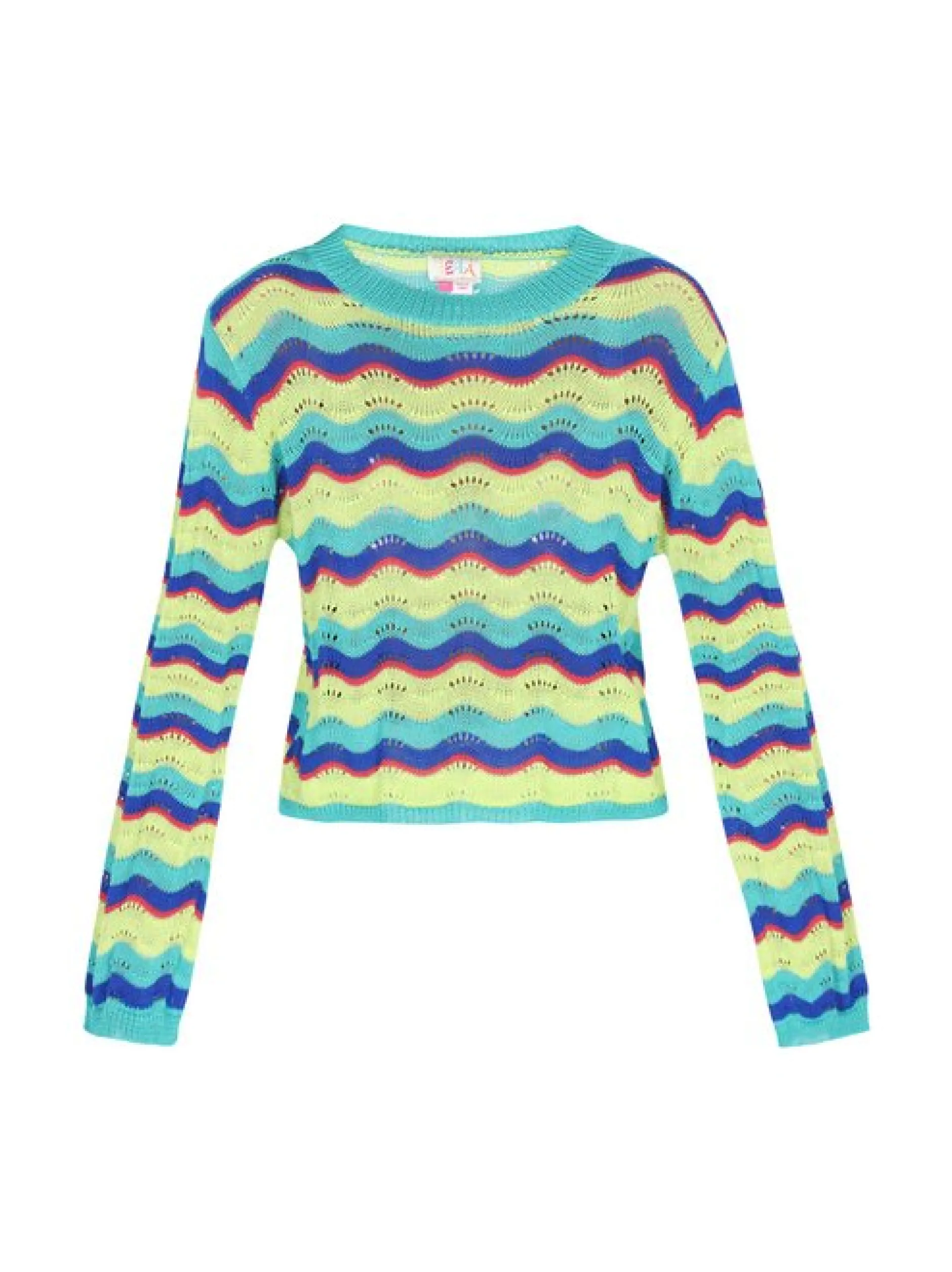 IZIA Damen Pullover in aqua - Ausschnitt: Rundhals