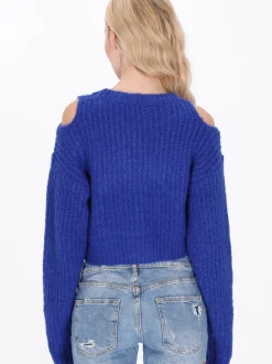 IZIA Damen Pullover in blau - Ausschnitt: Rundhals