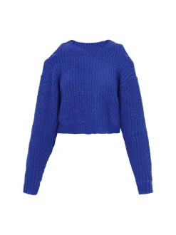 IZIA Damen Pullover in blau - Ausschnitt: Rundhals