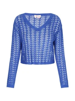IZIA Damen Pullover in blau - Ausschnitt: Rundhals