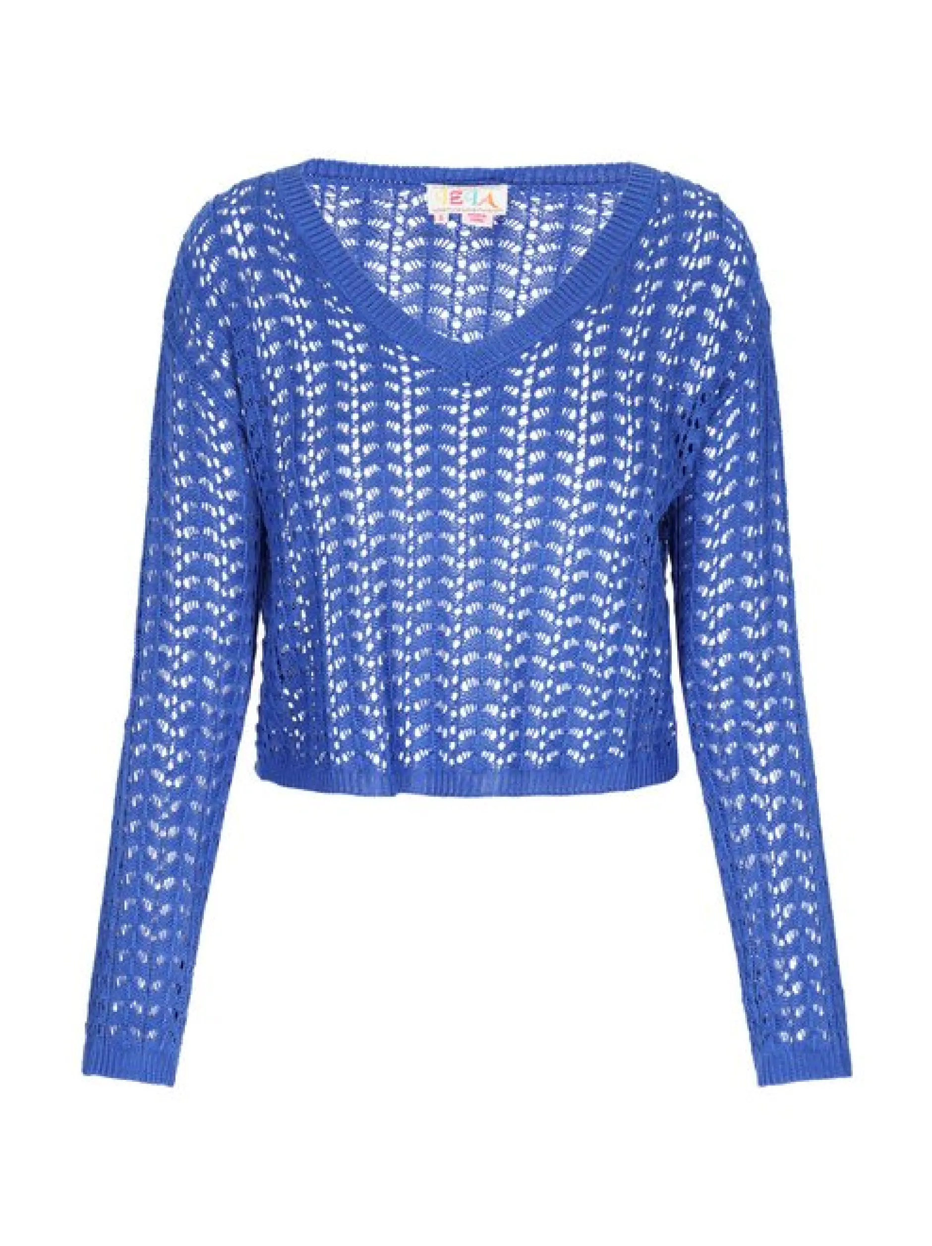 IZIA Damen Pullover in blau - Ausschnitt: Rundhals