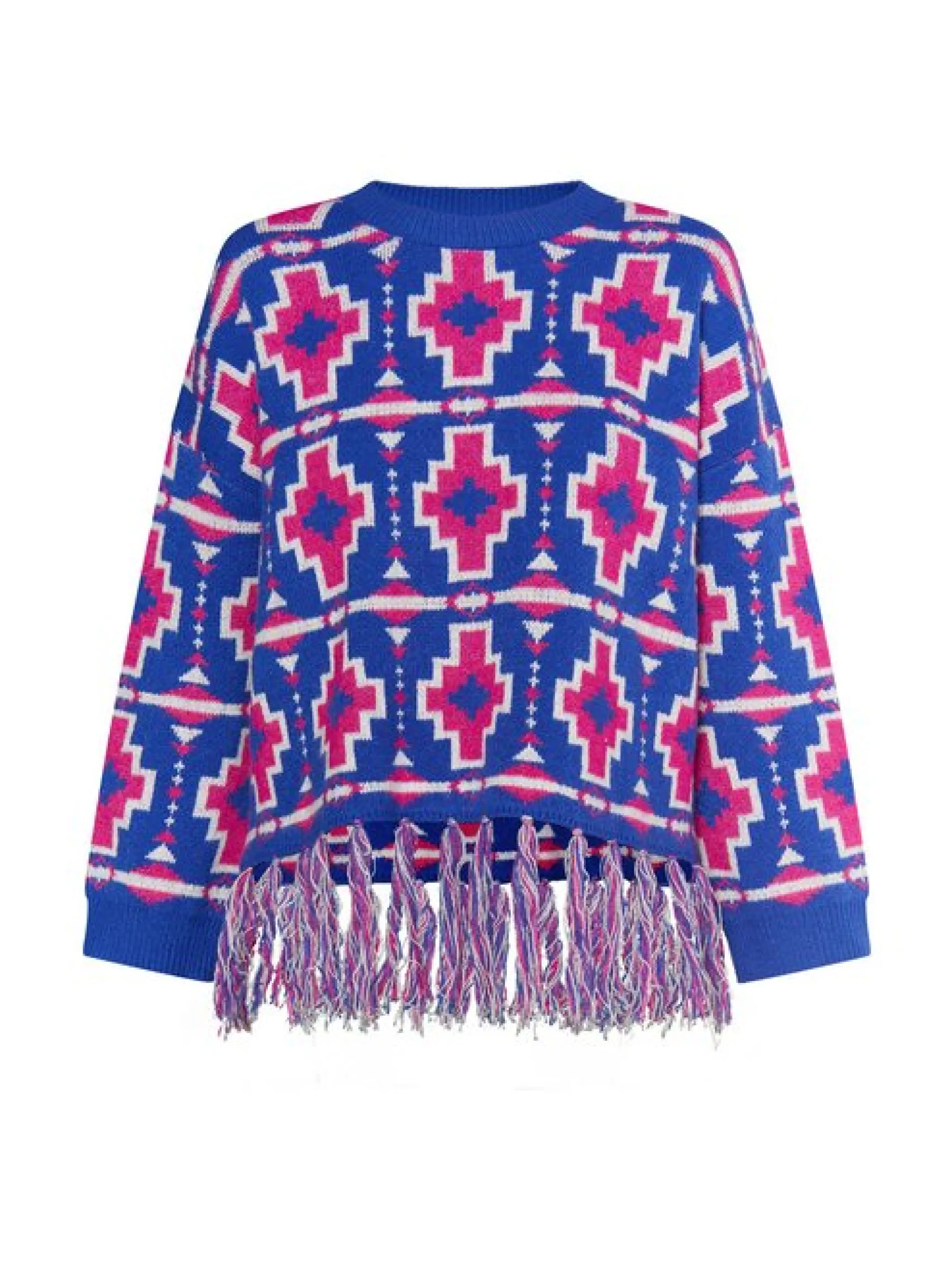 IZIA Damen Pullover in blau - Ausschnitt: Rundhals