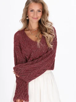 IZIA Damen Pullover in bordeaux