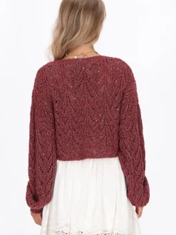 IZIA Damen Pullover in bordeaux