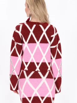 IZIA Damen Pullover in bordeaux - Ausschnitt: Rundhals